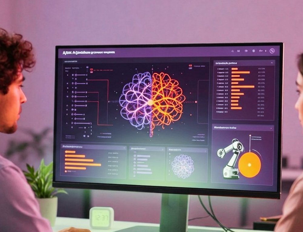 An AI automation dashboard mapping a live process